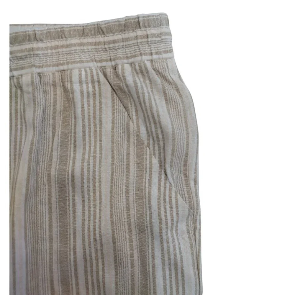 Land N Sea Women's Beige & White Striped Linen Blend Shorts, Size 3X, NWT